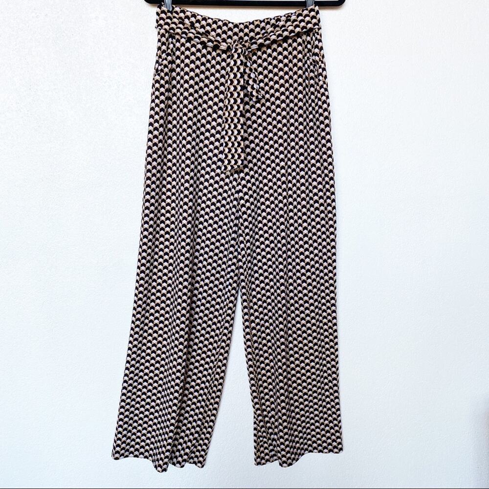 Bar III Printed Tie Waist Wide Leg Pants Size Medium